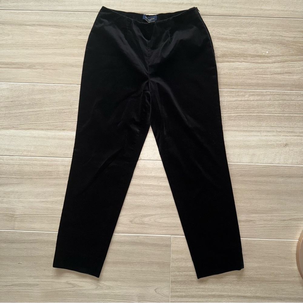 Piazza Sempione Luxurious Black Velvet Pants 44/US 8